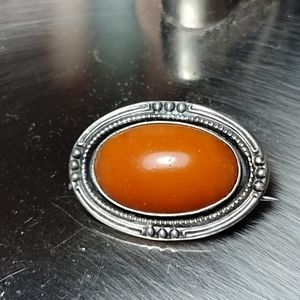 Vintage carnelian brooch
